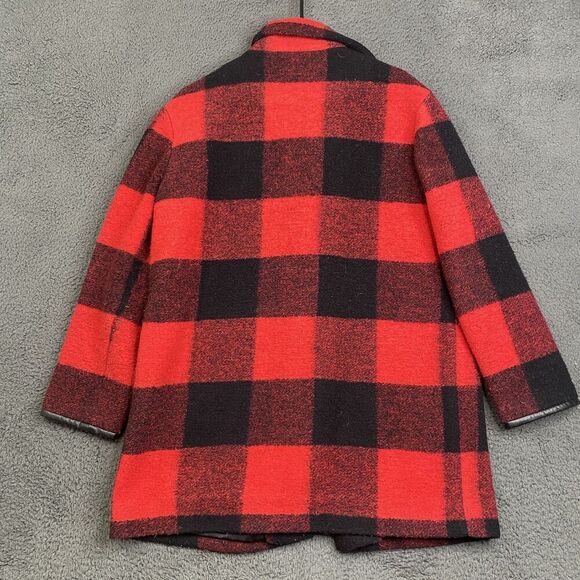 Pendleton Coat Mens Medium Wool Blend Buffalo Plaid Snap Front Crest Patch - Picture 14 of 16